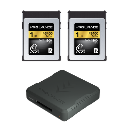ProGrade Digital CFexpress 4.0 Type B Gold Card & PG05.6 Reader Bundle