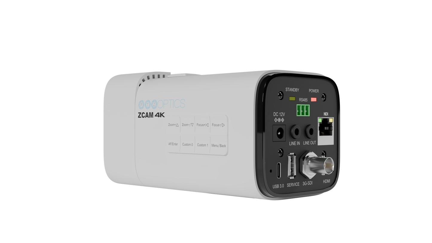 PTZOptics Studio 4K 20x Zoom Box Camera (White)