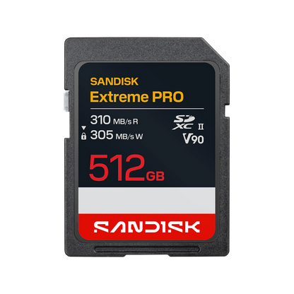 SANDISK 512GB Extreme PRO UHS-II SDXC Memory Card, V90